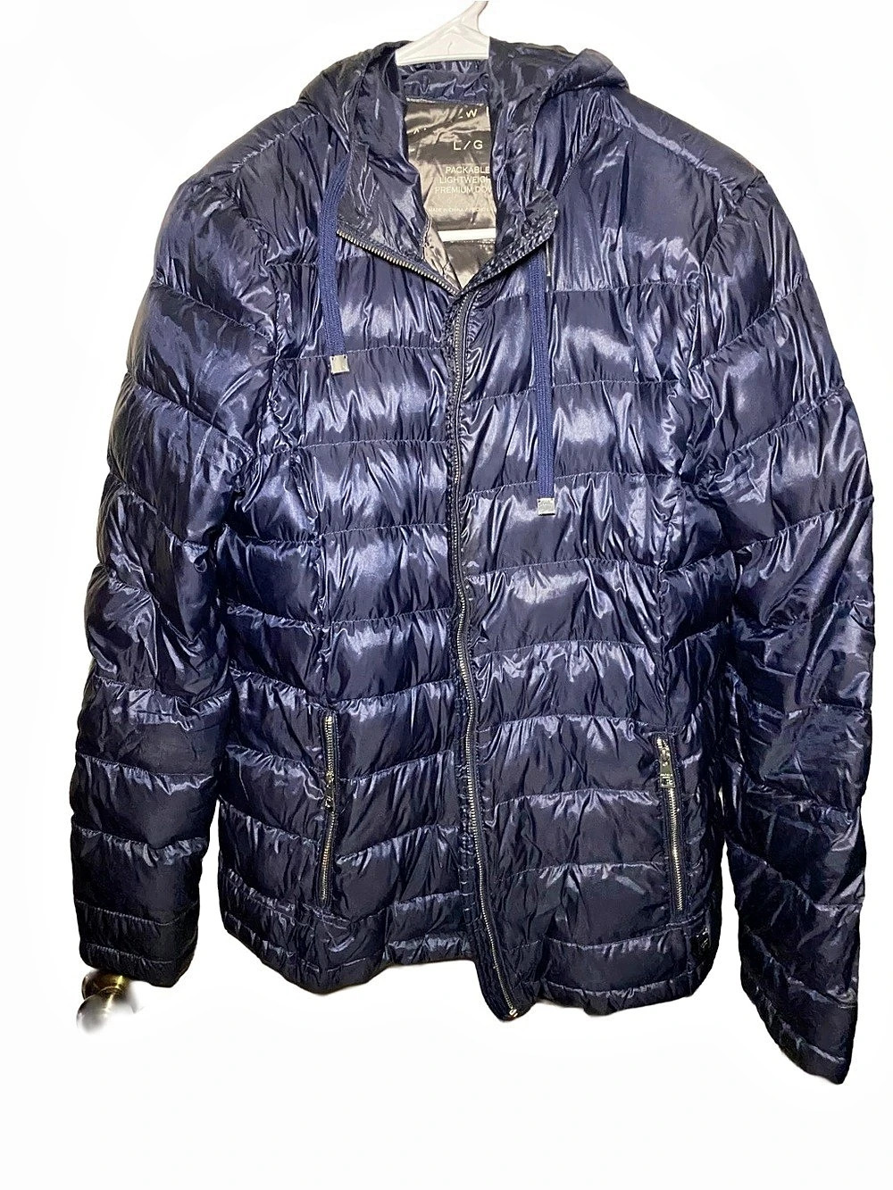 Andrew Marc Packable Lightweight Premium Down Jacket Blue XL